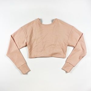 NEW L'Couture All Around Lounge Long Sleeve Reversible Pullover Sweater Top Rose